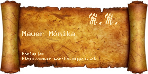 Mauer Mónika névjegykártya